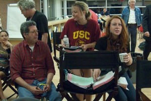 Christine with producer Curtis Crawford and script supervisor Carolyn Arbuckle, still goofing around.